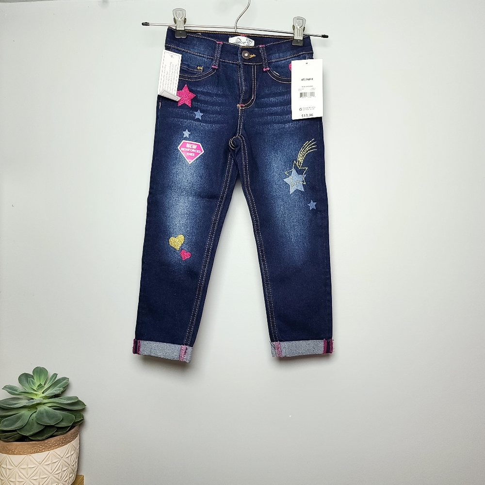 NWT Jordache Star & heart Denim Jeans 4t